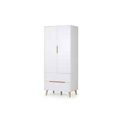 Retro White 2 Door Wardrobe