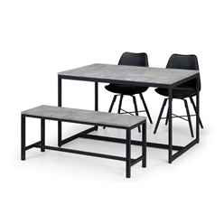 Staten Bench & Kari Black Dining Set