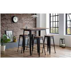 Grafton Bar Table & 4 Grafton Backless Bar Stools