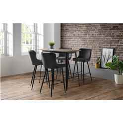 Grafton Bar Table & 4 Luxe Grey Bar Stools