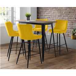 Grafton Bar Table & 4 Luxe Mustard Bar Stools