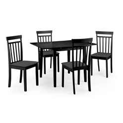 Rufford Dining Table & 4 Coast Chairs - Black