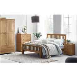 Premium Oak Bed with High Footend (FSC Mix) - King 5ft (150cm)