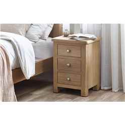 3 Drawer Limed Oak Bedside Table