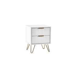 Matte White 2 Drawer Bedside Chest