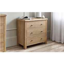 Rustic Limed Oak 3 Drawer Chest