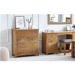 Solid Oak 4 Drawer Chest