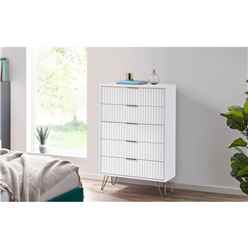 Matte White 5 Drawer Chest