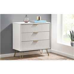 Matte White 3 Drawer Chest