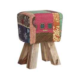 Multi Colour Fabric Stool