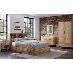 Natural Oak Ottoman Storage Bed - King 5ft (150cm)