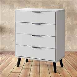 Silk Grey Wide Chest of Drawers (4 Drawers)