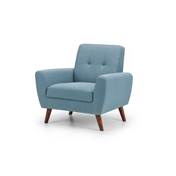 Blue Linen Fabric Arm Chair